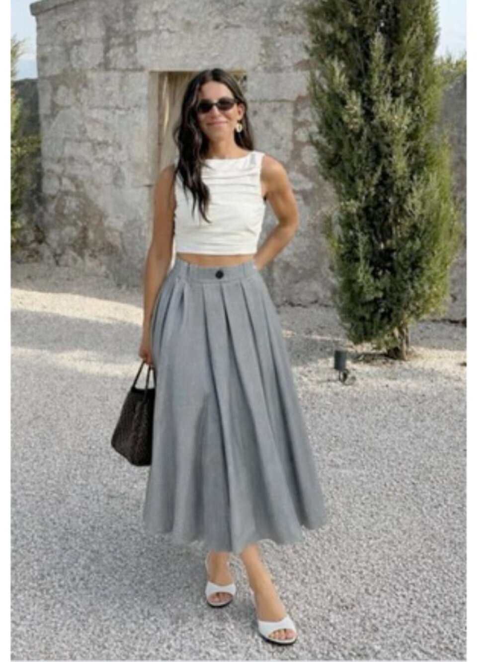 Zara Pleated Midi Skirt